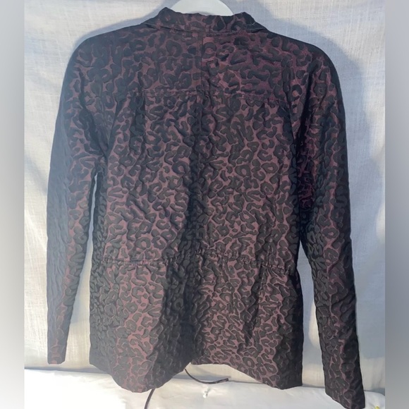 St John Yellow Label Jacket Blazer Womens Size P Full Zip Purple Black Leopard - Picture 2 of 6